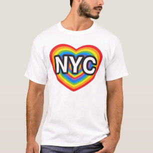 Ik hart NYC. Ik hou van NYC. New York City regenbo T-shirt