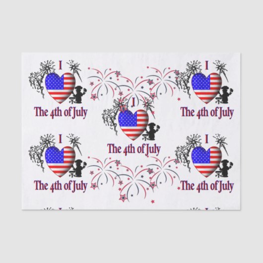 Ik Hart op 4 juli Weefselpapier Tissuepapier (Voorkant)