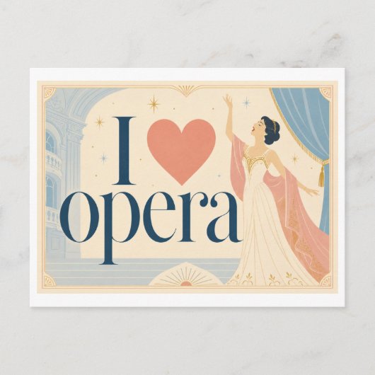 "Ik [Hart] Opera" Briefkaart (Voorkant)