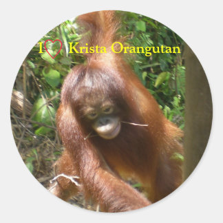 Ik hart orang-oetans ronde sticker