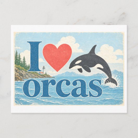 "Ik [Hart] Orka's" Briefkaart (Voorkant)