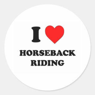 Ik hart paardrijden ronde sticker