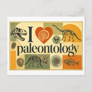 "Ik [Hart] Paleontologie" Briefkaart