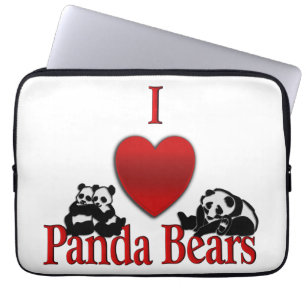 Ik Hart Panda Beren Pret Laptop Sleeve