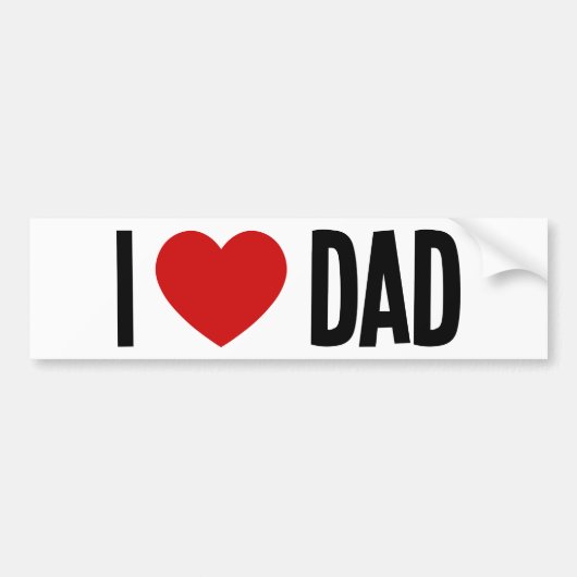 Ik Hart Papa Bumpersticker (Voorkant)