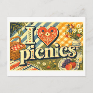"Ik [Hart] Picknicks" Briefkaart