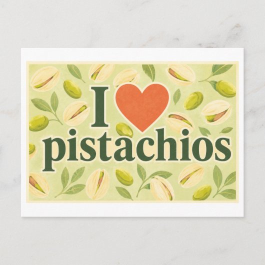 "Ik [Hart] Pistachen" Briefkaart (Voorkant)