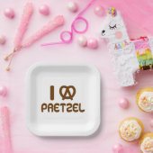 Ik hart Pretzel Papieren Bordje (Feest)