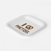 Ik hart Pretzel Papieren Bordje (Gebogen)