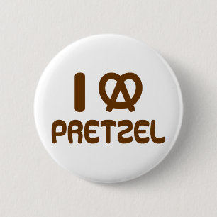 Ik hart Pretzel Ronde Button 5,7 Cm