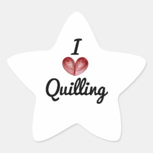 Ik (hart) Quilling, 1.5-in Ster Vorm Stickers