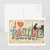 "Ik [Hart] Ragtime" Briefkaart (Voorkant / Achterkant)