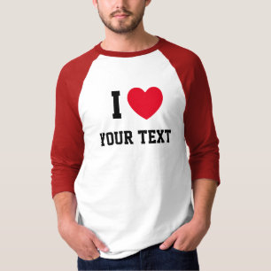 Ik Hart Rode Liefde Aangepaste Tekst T-shirt
