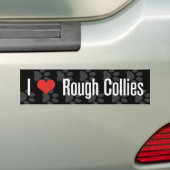 Ik (hart) Rough Collies Bumpersticker (Op auto)