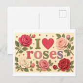 "Ik [Hart] Rozen" Briefkaart (Voorkant / Achterkant)