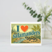 "Ik [Hart] Salamanders" Briefkaart (Staand voorkant)