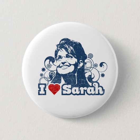 Ik hart Sarah Palin. Ronde Button 5,7 Cm (Voorkant)