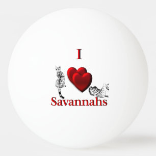 Ik Hart Savannah Kat Zilver Pingpongballen