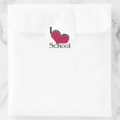 Ik "hart" School Ronde Sticker (Tas)