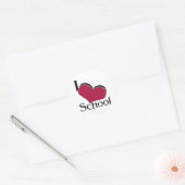 Ik "hart" School Ronde Sticker (Envelop)
