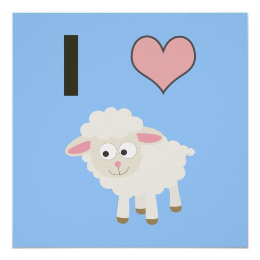 Ik hart Sheep Perfect Poster (Voorkant)