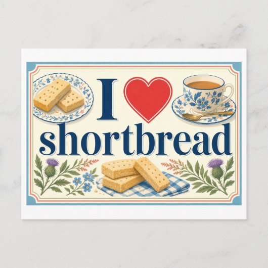 "Ik [Hart] Shortbread" Briefkaart (Voorkant)