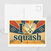 "Ik [Hart] Squash" Briefkaart (Voorkant / Achterkant)