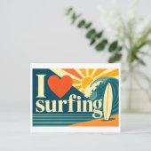 "Ik [Hart] Surfen" Briefkaart (Staand voorkant)