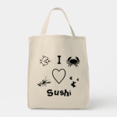 Ik Hart Sushi Tote Bag (Achterkant)