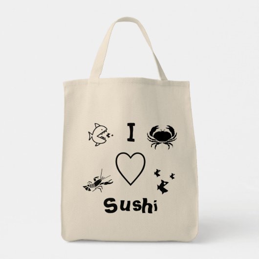 Ik Hart Sushi Tote Bag (Achterkant)
