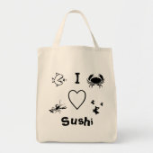 Ik Hart Sushi Tote Bag (Voorkant)