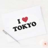 Ik hart Tokio Japan Ovale Sticker (Envelop)
