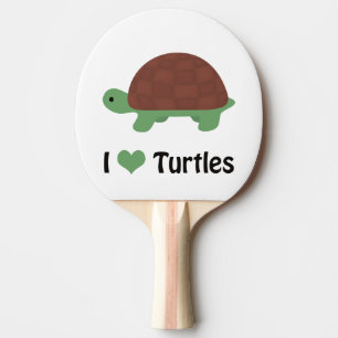 Ik hart Turtles Cute Little Cartoon Turtle Tafeltennisbatje