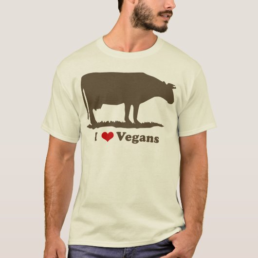 Ik hart Vegans T-shirt (Voorkant)