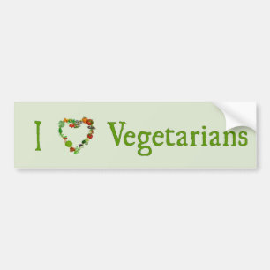 Ik Hart Vegetariërs Bumpersticker