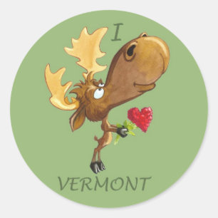 Ik hart Vermont Moose sticker
