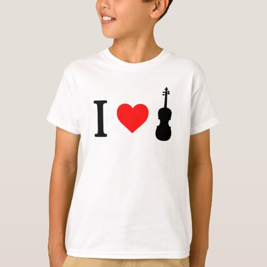 Ik hart Violin Kind T-Shirt (Voorkant)