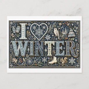 "Ik [Hart] Winter" Briefkaart