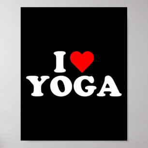 Ik Hart Yoga Rode Hart Fitness Thema Schattige Spo Poster