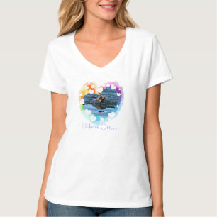 Ik hart Zee Otters kleurige dames overhemd T-shirt