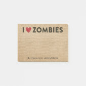 Ik hart Zombies Burlap Personaliseer Post-it® Notes (Voorkant)