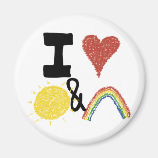 Ik hart zonneschijnen en regenbogen magneet