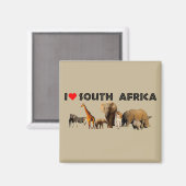 Ik hart Zuid-Afrika Wildlife Collage Magneet (Voorkant / Achterkant)