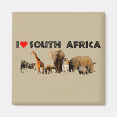 Ik hart Zuid-Afrika Wildlife Collage Magneet (Voorkant)