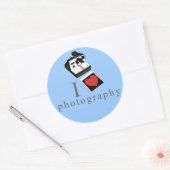 Ik hartfoto's ronde sticker (Envelop)