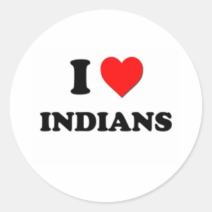Ik hartje Indianen Ronde Sticker