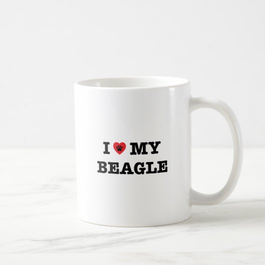 Ik hartje mijn Beagle Coffee Mok (Rechts)