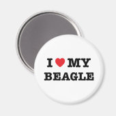 Ik hartje mijn Beagle Magnet Magneet (Voorkant / Achterkant)