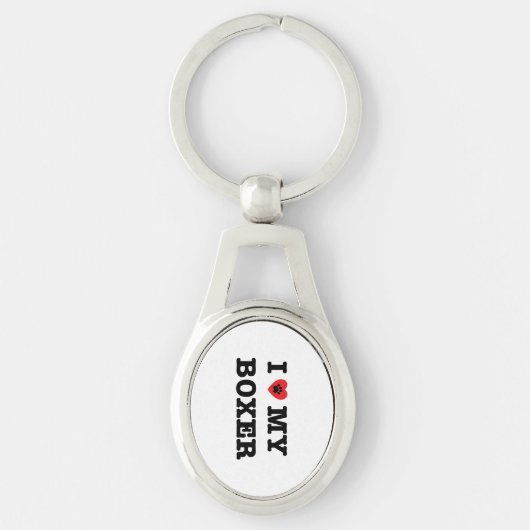 Ik hartje mijn boxer metal Sleutelhanger (Voorkant)