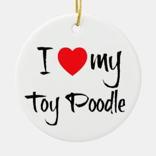 Ik hartje mijn Speelgoed poedel hond Keramisch Ornament